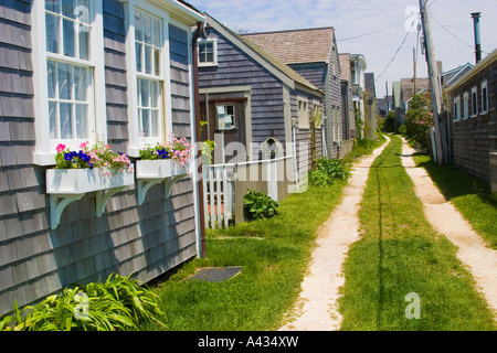 Le village de Siasconset sur l'île de Nantucket. Banque D'Images