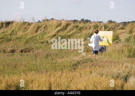 La peinture paysagiste Aldborough Suffolk Banque D'Images