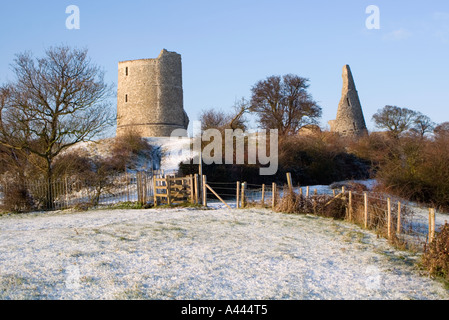 Hadleigh Castle, Essex en hiver Banque D'Images