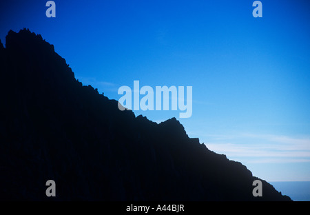 Grimpeur,Ogwen Valley Ridge hérissés, Parc National de Snowdonia, le Nord du Pays de Galles Banque D'Images