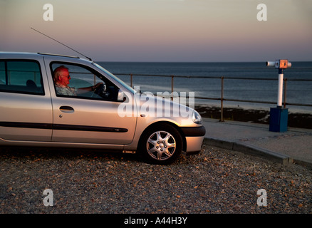 Voiture garée East Wittering, West Sussex, UK Banque D'Images