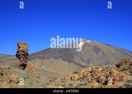 Le Mont Teide plus haute montagne en territoire espagnol de Los Roques Décembre 2006 Banque D'Images