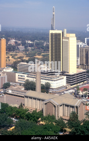 Centre de Nairobi vu du haut de la tour de Jomo Kenyatta Conference Centre Kenya Afrique de l'Est Banque D'Images