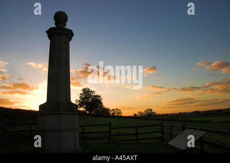 Monument situé sur le site de la bataille de Naseby, Northamptonshire, Angleterre Banque D'Images