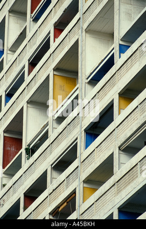 Marseille. France. La Cité radieuse de Marseille alias l'unité d'habitation de Marseille. Immeuble en béton de 1952 de le Corbusier. Banque D'Images