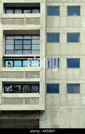 Marseille. France. La Cité radieuse de Marseille alias l'unité d'habitation de Marseille. Immeuble en béton de 1952 de le Corbusier. Banque D'Images