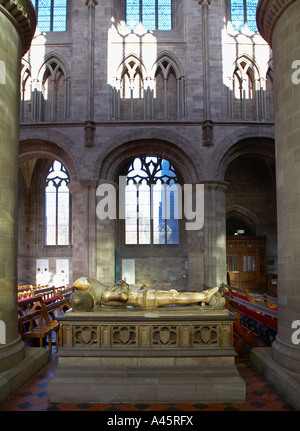 Tombe de sir Richard Pembridge l'intérieur de la cathédrale de Hereford Banque D'Images