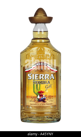Sierra Tequila Gold avec bouteille en plastique doré hat Banque D'Images