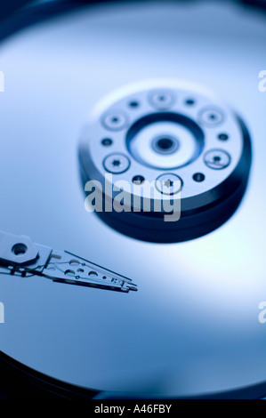 Intérieur d'un disque dur d'ordinateur Banque D'Images