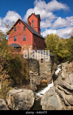 Vieux Moulin Rouge Vermont Jéricho Banque D'Images