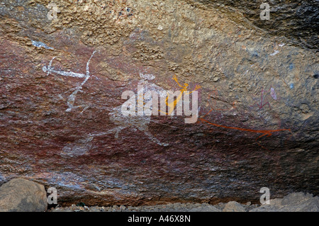 20000 ans de peintures des aborigènes de Nourlangie, Territoire du Nord, Australie Banque D'Images