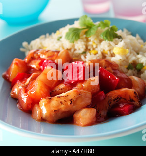Poulet aigre-doux close up editorial food Banque D'Images