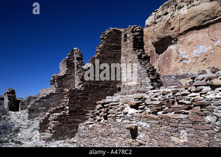 Ruines à Hungo Pavi, Chaco Culture National Historical Park, New Mexico, USA Banque D'Images