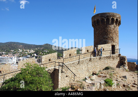 Vue panoramique sur Tossa de Mar Gérone Catalogne Catalunya château Catalogne Costa Brava España Espagne Europe Banque D'Images