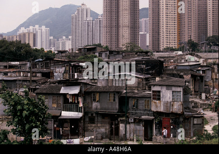 La vie de hong kong dans les pauvres des bidonvilles à Kowloon Banque D'Images