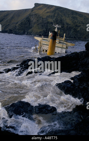 Catastrophe du pétrolier Braer janvier 1993 shetland Banque D'Images