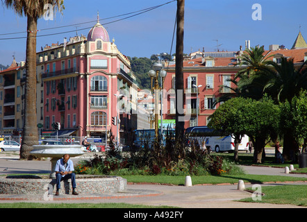 Vue panoramique de rue Lieu Espace Massena Massèna Vieux Vieux Nice Côte d'Azur Cote d Azur France Europe du Sud Banque D'Images