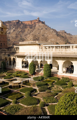 Inde Rajasthan Fort Amber enrichissement supérieur de la de la Jai Mandir Gardens Banque D'Images