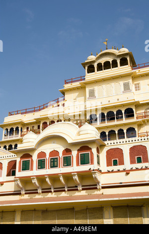 Inde Rajasthan Jaipur City Palace Chandra Mahal drapeaux résidentiel appartements royal Banque D'Images