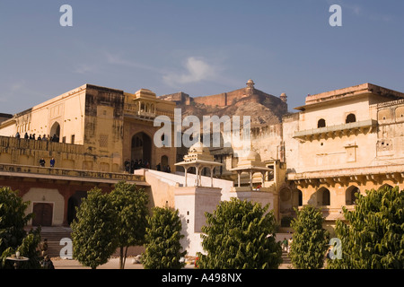 Inde Rajasthan Fort Amber fortifications du Diwan supérieur Je suis jardin Banque D'Images