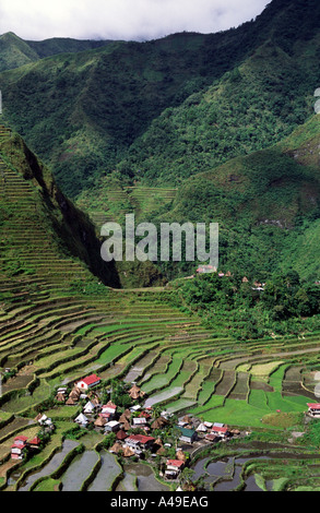 Village de Batad parmi des terrasses de riz nord-Luzon Philippines Asie du sud-est Banque D'Images