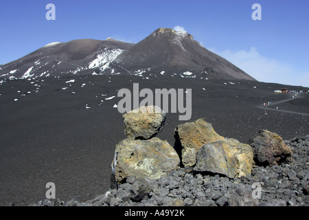 Plate-forme de vue sur le mont Etna, Italie, Sicile Banque D'Images