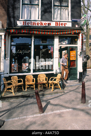 Cafe, Prinsengracht, Amsterdam, Pays-Bas Banque D'Images