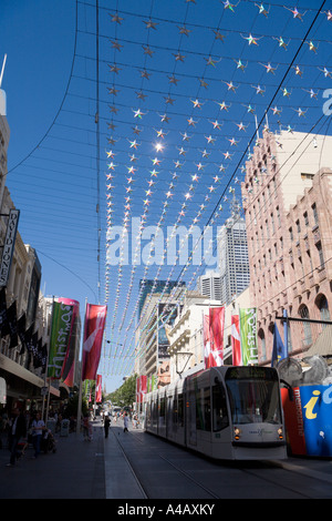 Bourke Street Mall à Melbourne à Noël Banque D'Images