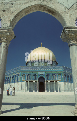 Dôme du Rocher, vieille ville de Jérusalem Israël Asie Saoudite construit entre 687 et 691 par le 9ème calife Abd al Malik Banque D'Images