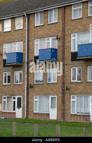Bloc d'appartements sur un lotissement UK Banque D'Images
