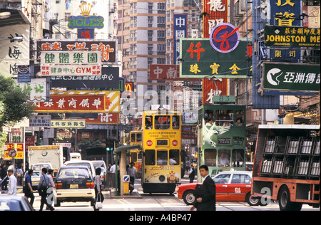 Scène de la circulation rues de hong kong Banque D'Images