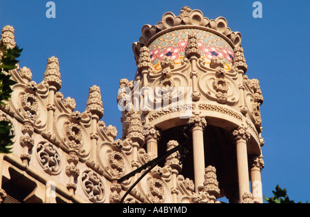 Espagne Catalunya Barcelone Casa Albert Lleo i Morera extérieur. Bâtiment Art Nouveau dans le Quadrat d'Or dans l'Eixample. Lluis Domènech i Montaner Banque D'Images