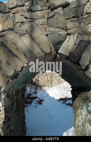 L'Aerie Chambre ruines à Mount Tom State Reservation à Holyoke, Massachusetts USA Banque D'Images