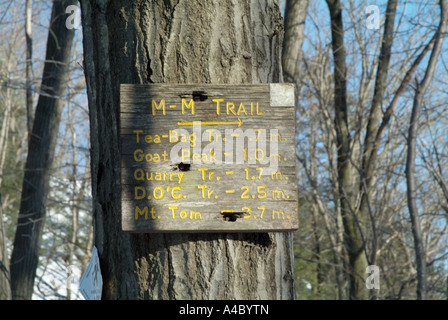 Mount Tom State Reservation à Holyoke, Massachusetts USA Metacomet Monadnock M M Trail Banque D'Images