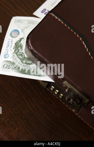 Porte-documents en argent Banque D'Images