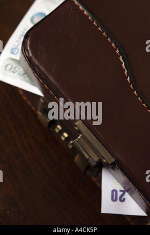 Porte-documents en argent Banque D'Images