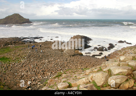 Le comté d'Antrim Giants Causeway Ganny Port Banque D'Images