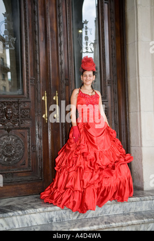 Jeune fille cubaine à la Habana Vieja, La Havane, Cuba Banque D'Images