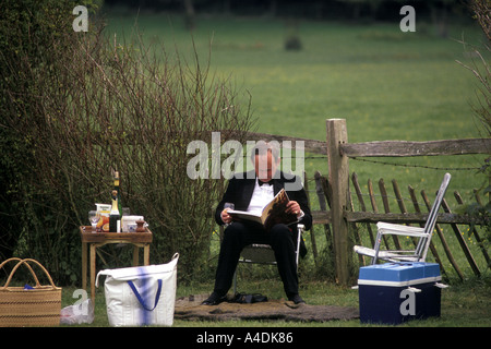 Un pique-nique à Glyndebourne Opera Festival Banque D'Images