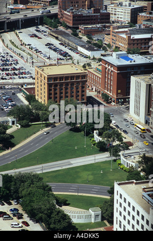 Vue du Texas Book Depository et l'assassinat de JFK, Dallas, USA Site Banque D'Images