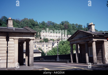 Maisons sans frais sur Cleveland Bridge baignoire Spa, Somerset, UK Banque D'Images