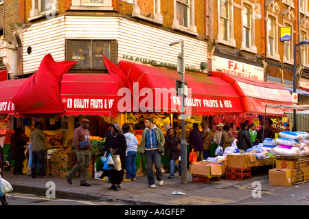Marché de Brixton dans le sud de Londres, Angleterre, Royaume-Uni Banque D'Images