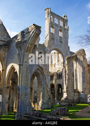 L'Abbaye Abbaye de Jumièges Rouen Calvados Normandie France Europe Banque D'Images