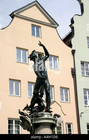 Fontaine Hercules Augsbourg Maximilianstrasse Bavaria Allemagne Banque D'Images
