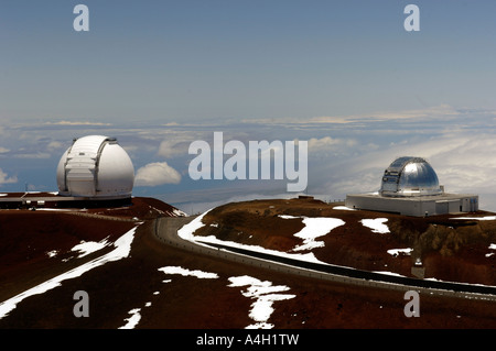 Observatoires dans le Mauna Kea, Hawaii, USA Banque D'Images