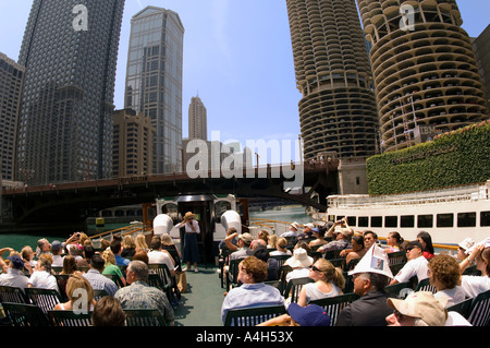 La Première Dame Chicagos Excursions en bateau sur la rivière Chicago Chicago Illinois Banque D'Images