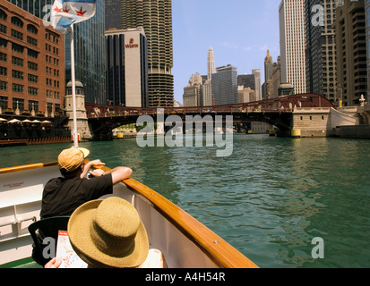 La Première Dame Chicagos Excursions en bateau sur la rivière Chicago Chicago Illinois Banque D'Images