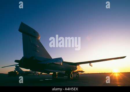 Usa Air Force Fighter Jet au lever du soleil, Cannon Af Base, Clovis, Nouveau Mexique, USA, Banque D'Images