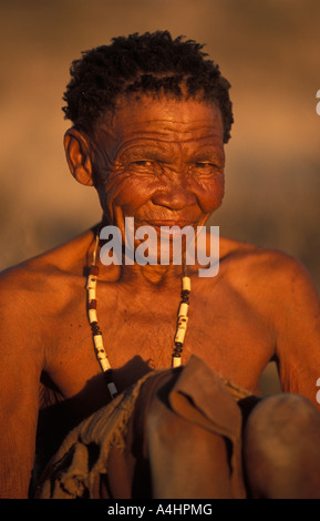 San Bushman du Kalahari femme Cape Afrique du Nord Banque D'Images