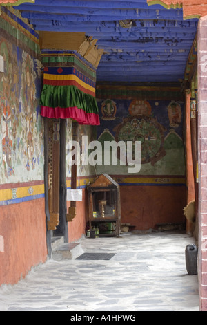 Entrée du monastère de Likir Ladakhis. Banque D'Images